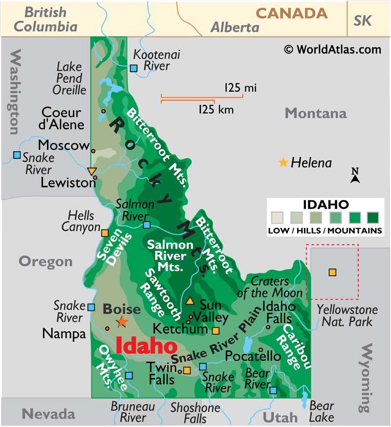 World Atlas Idaho Map