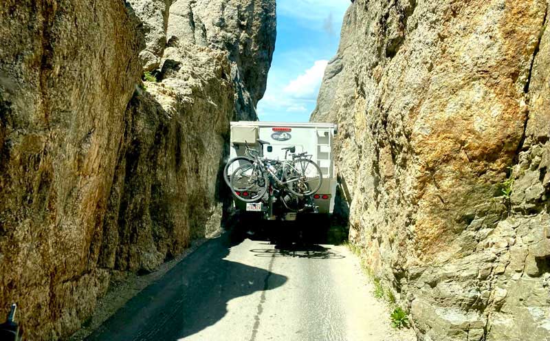 Needles Highway squeezing through rocks