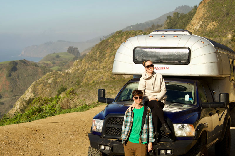 Chris And Lexi Parked Along The California Coast