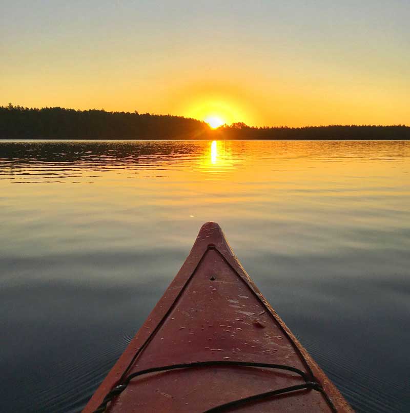 Cloud Lake Nova Scotia kayaking at sunset