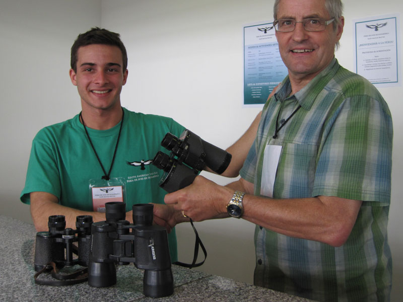 Handing Over Binoculars To Conservation Organisations