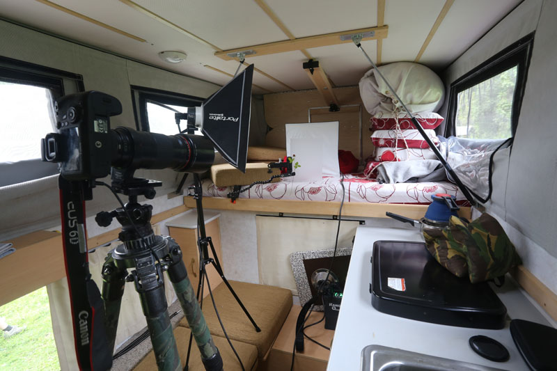 Photographic Studio Inside Camper