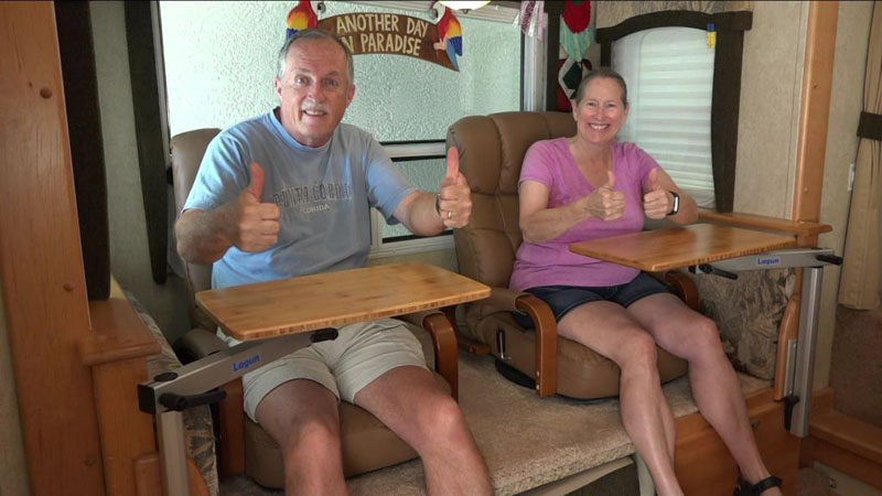 Lagun Tables in a Camper