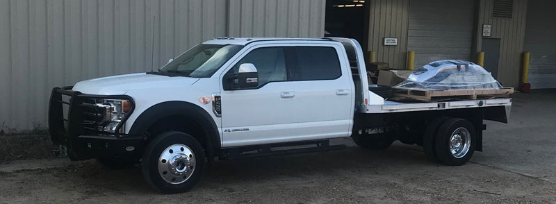 Truck With New 8 X 11 9 CM Aluminum Bed At The Installer Shop