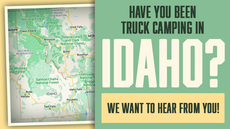 Truck Camping In Idaho Question