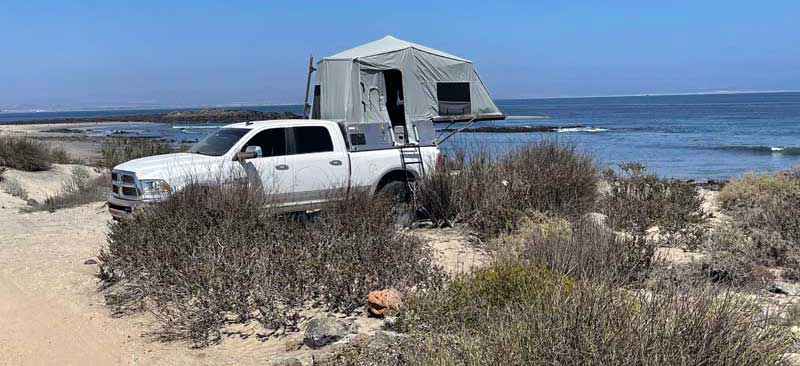 Skinny Guy Camper Beach Camping