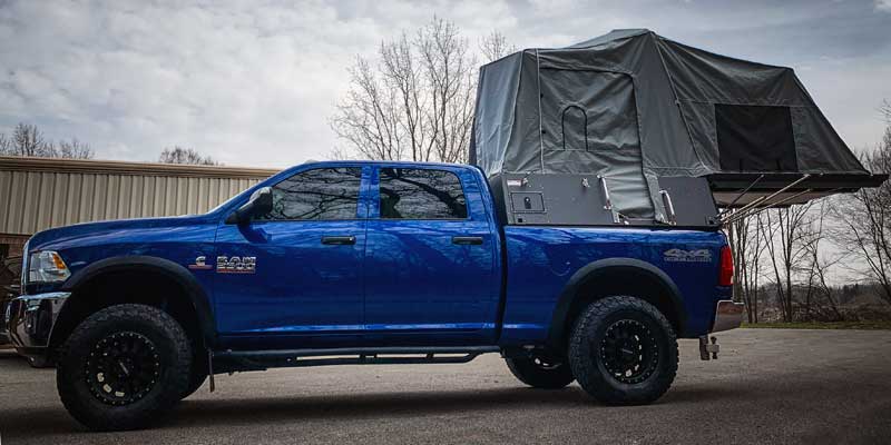 Skinny Guy Camper Set Up On Truck