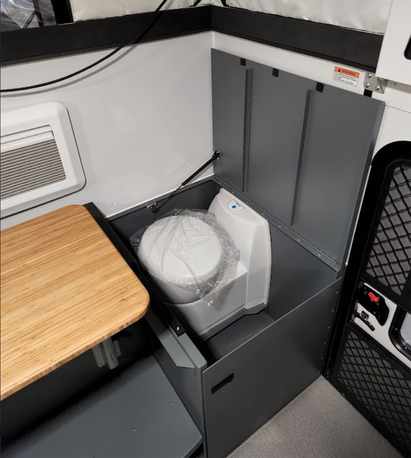 Camp FX Cassette Toilet underneath dinette seat