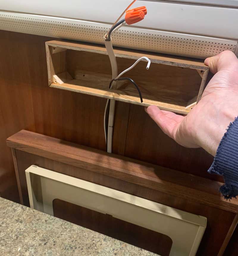 Dinette Table Power Strip installation