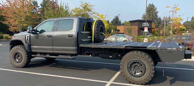 F550 With Sherptek Flatbed And Super Singles