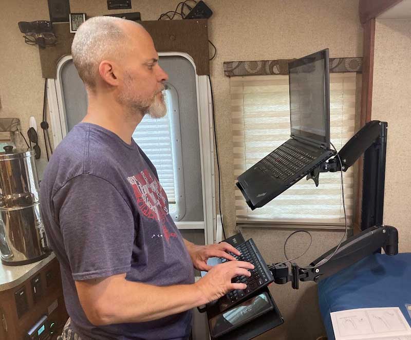 Jeffs Desk In Arctic Fox Camper