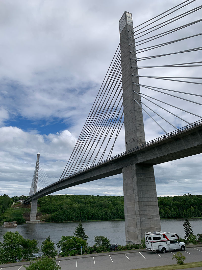 Maine Penobscot Bridge camper parking