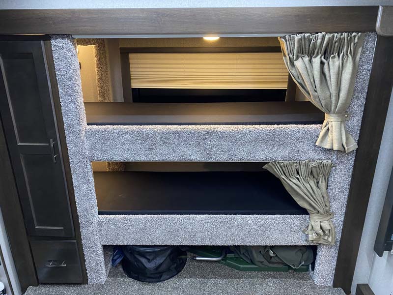 Camper Bunk Bed Curtains Installed