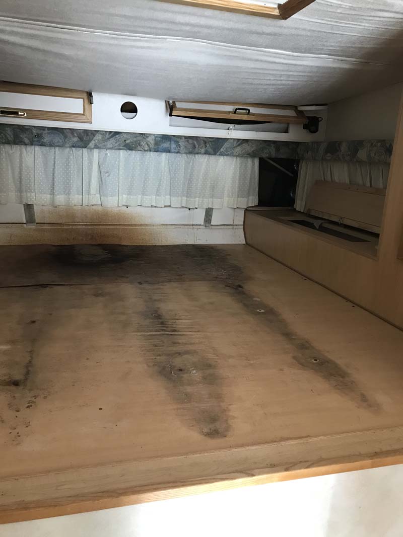 Complete Camper Rebuild Mold under mattress area