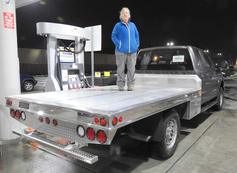 Eileen on the newly-installed flatbed, Vancouver WA