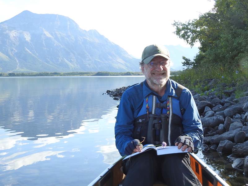 Brian with #10,000 (Allium schoenoprasum), Waterton Lakes NP, AB