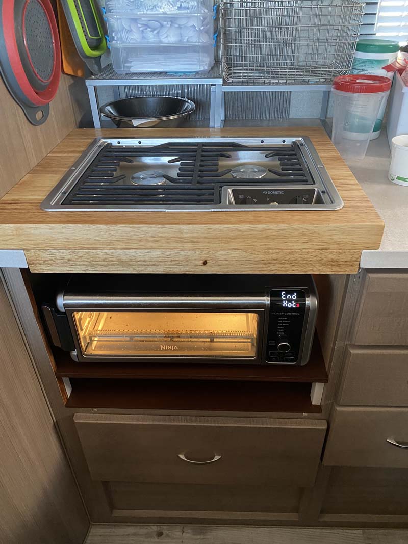 RV Oven Stove Replacement Air Fryer Installed