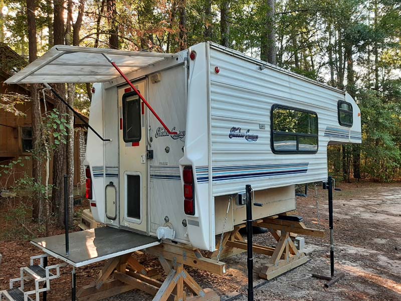 Shadow Cruiser Rear Porch And Awning Set Up For Camping