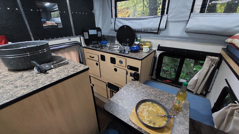 Cooking In The Four Wheel Wildcat Camper