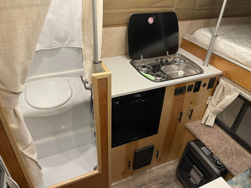 GMC With A Phoenix L2 Camper Bathroom