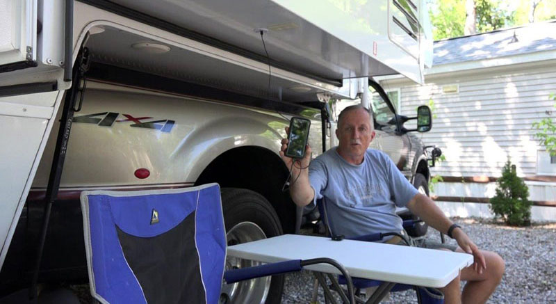 USB Port To The Outside Of An RV Complete And Charging