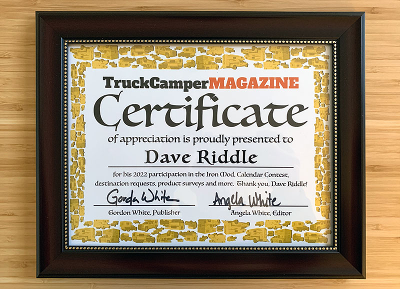 2022 TCM Reader Participation Award Certificate