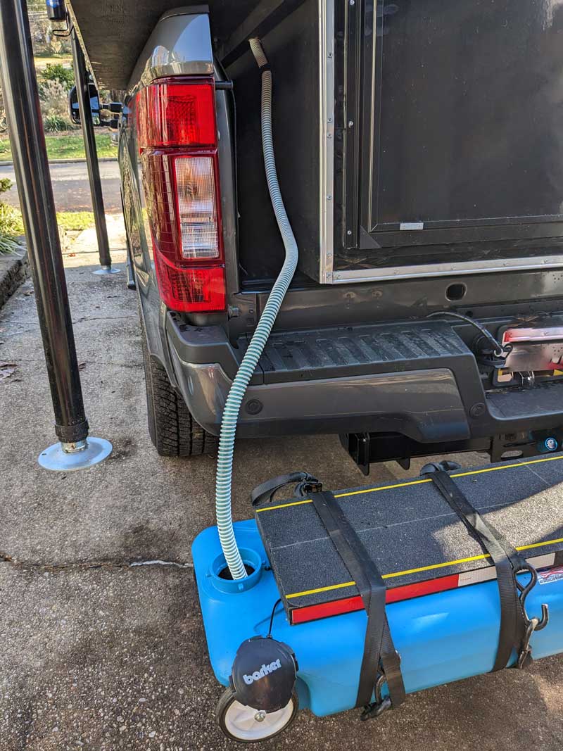 Auxiliary Grey Tank Hauler On Hitch Step