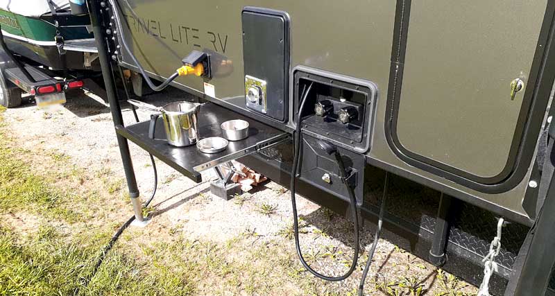 Exterior Shelves RV Pulled Out