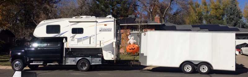 Chevy International CV And Lance 992 With Trailer