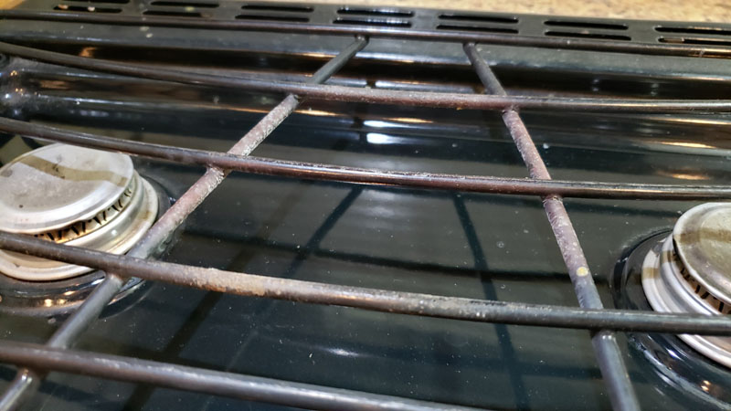 RV Stove Grate Lots Of Gunk On It