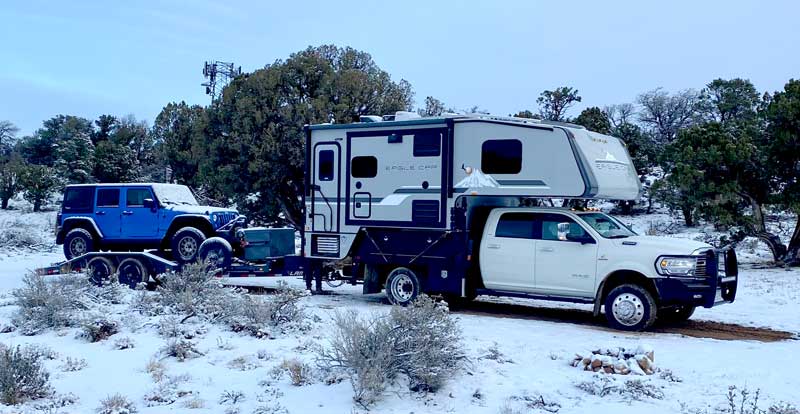 Ram 5500 and Eagle Cap towing Jeep