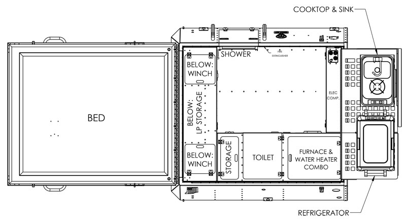 Skinny Guy Camper 5.5 Model Floorplan