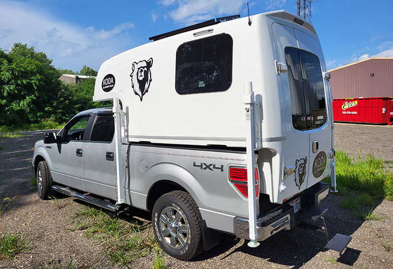 Glass windows in a Grumpy Bear Camper