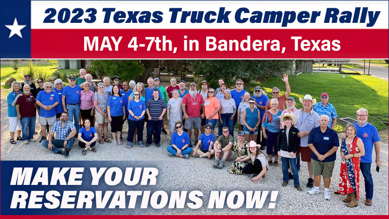 2023 Texas Truck Camper Rally Announcement