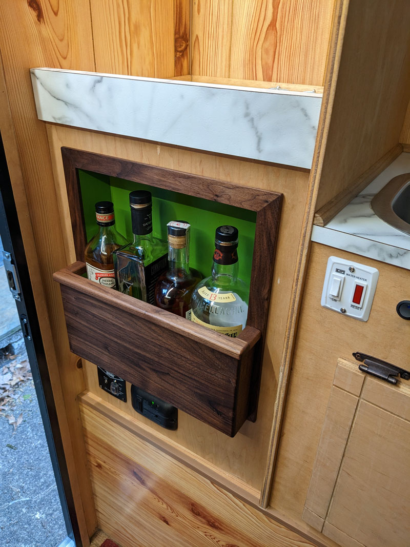 Camper Cocktail Cubby With Alcohol