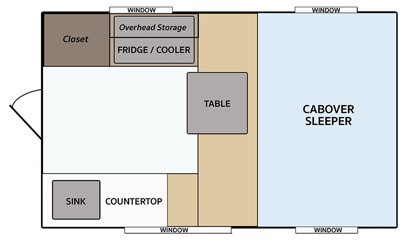 Capri Lone Star Junior Truck Camper Floor Plan