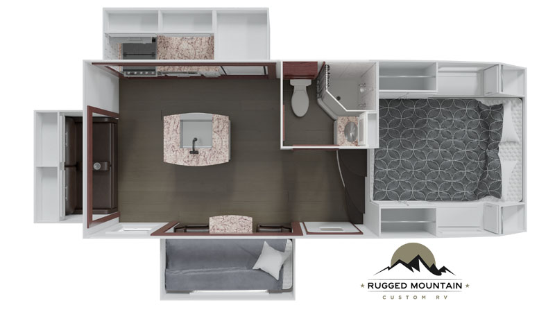 Denali 3S Triple Slide Camper Layout