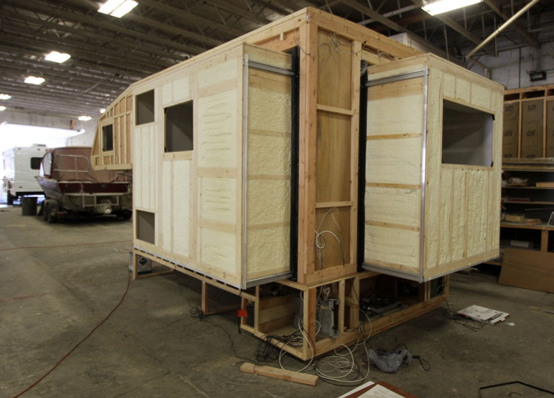 Rugged Mountain Triple Slide Camper Being Built