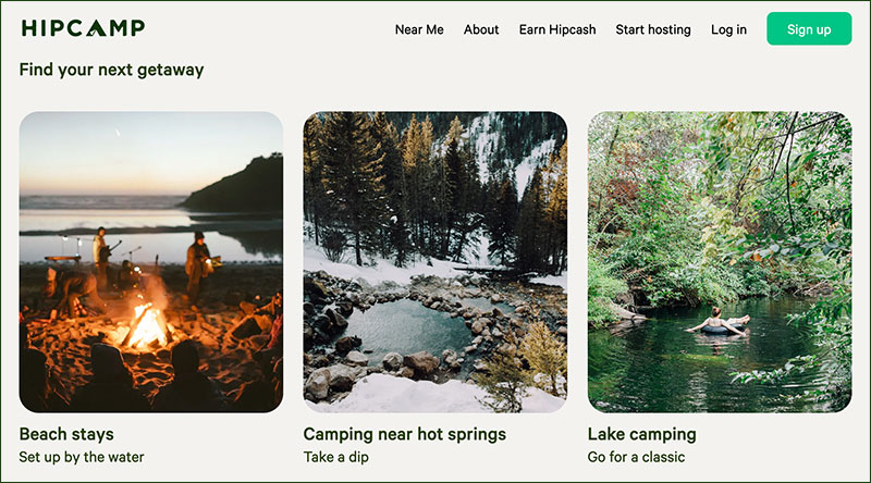 Hipcamp Find Getaway