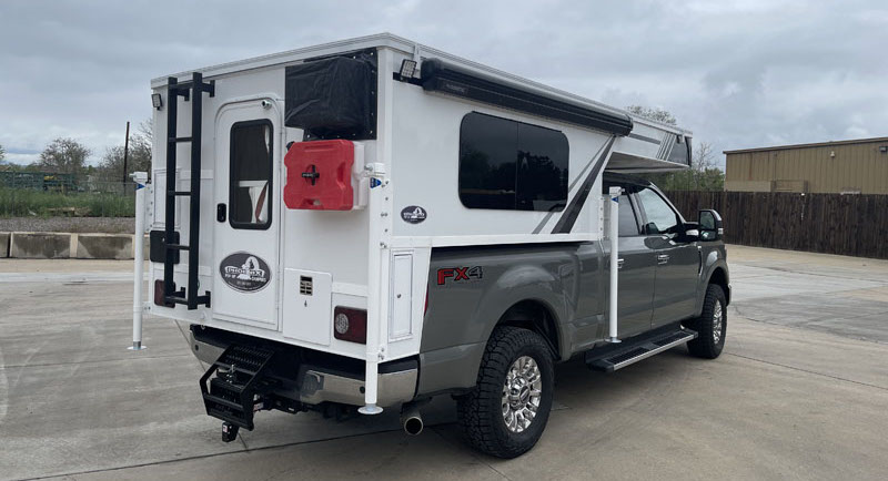 Lighten Up Ladders on pop-up camper