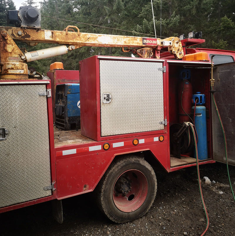 Mechanic Truck Before Arctic Fox Camper