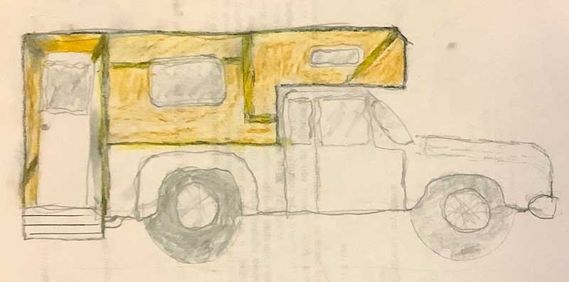 Truck Camper Sketch For Composite Camper