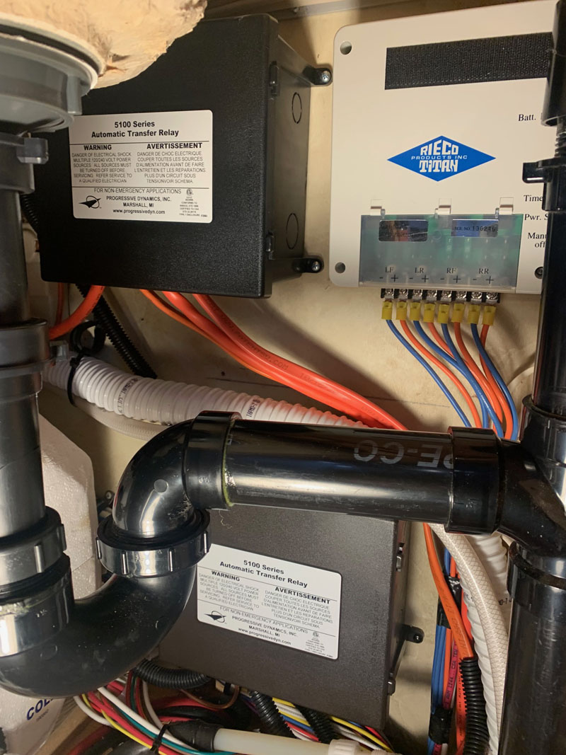 Rieco Titan Jack Box Rotated 90 Degrees And 2nd Progressive Dynamics Switch Box Installed