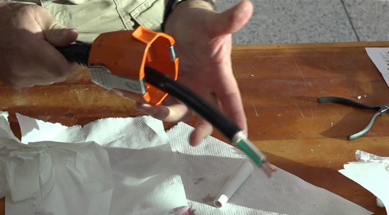RV Smart Plug Pushing Cord Thru Strain Relief