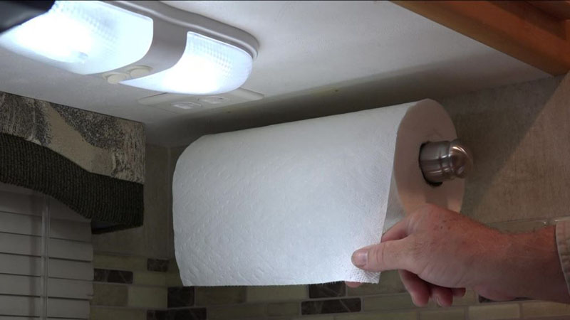 Ratcheting Paper Towel Holder Install - Truck Camper Magazine