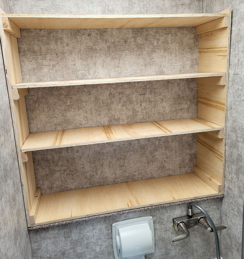 Bathroom Shelving In Adventurer Camper 2