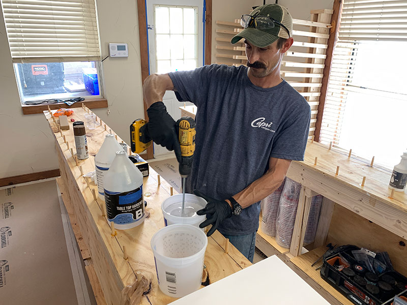 Capri Epoxy Countertop Epoxy Blending