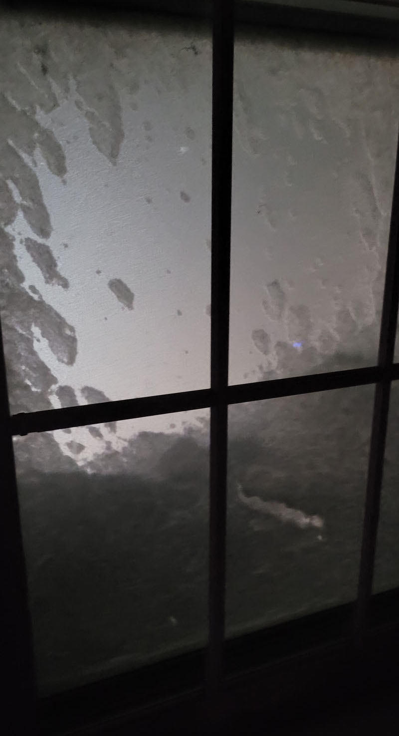 Cirrus View Out From Door Friday Night As The Blizzard Hit