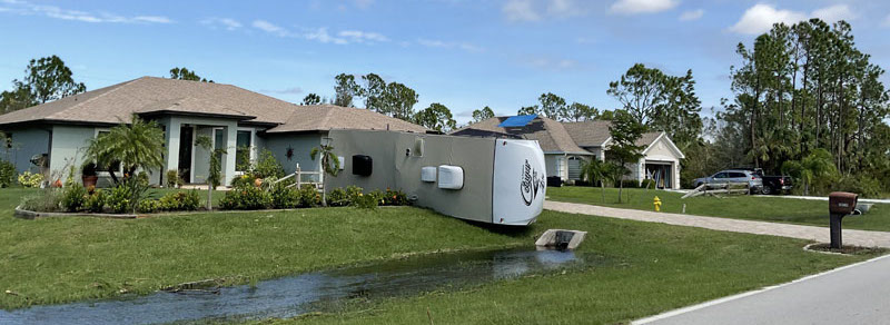 Hurricane Ian a fifth wheel on its side