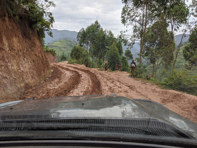 Overlanding Africa Muddy Ugandan Road